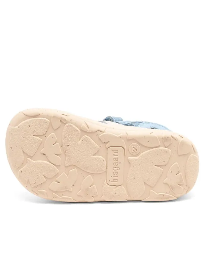 Skórzane buty barefoot "Fiona" w kolorze błękitno-kremowym