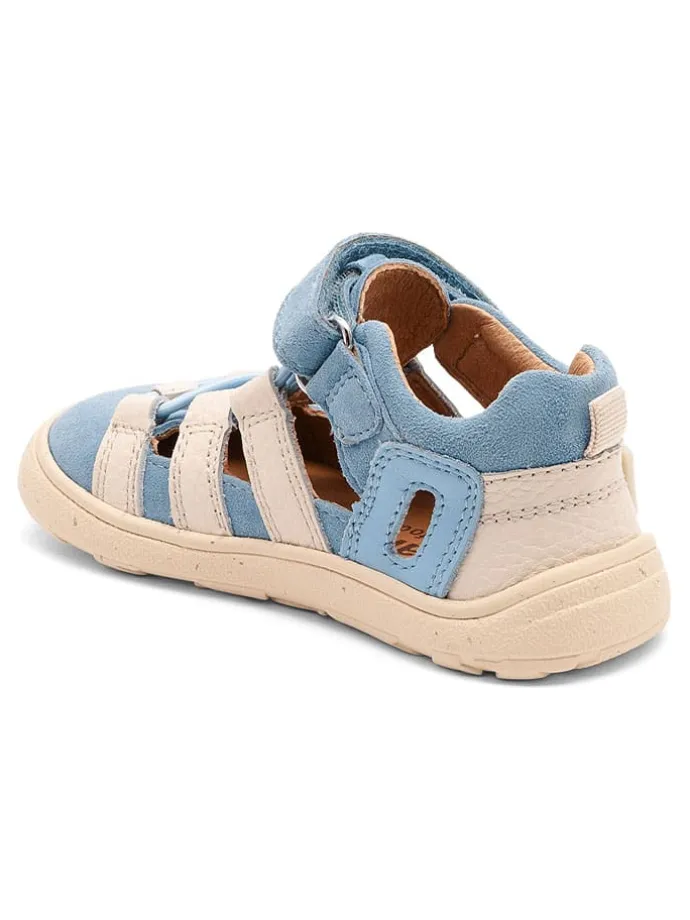 Skórzane buty barefoot "Fiona" w kolorze błękitno-kremowym