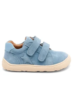 Skórzane buty barefoot "Luna" w kolorze błękitnym