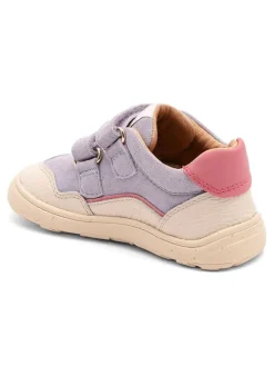 Skórzane buty barefoot "Morten" w kolorze kremowo-fioletowym