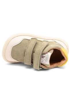Skórzane buty barefoot "Morten" w kolorze kremowo-oliwkowym