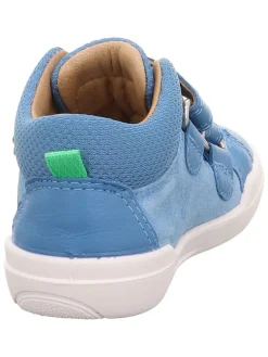 Skórzane buty barefoot "Superfree" w kolorze niebieskim