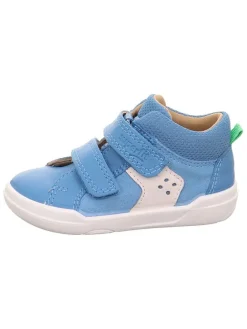 Skórzane buty barefoot "Superfree" w kolorze niebieskim