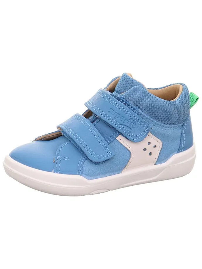 Skórzane buty barefoot "Superfree" w kolorze niebieskim