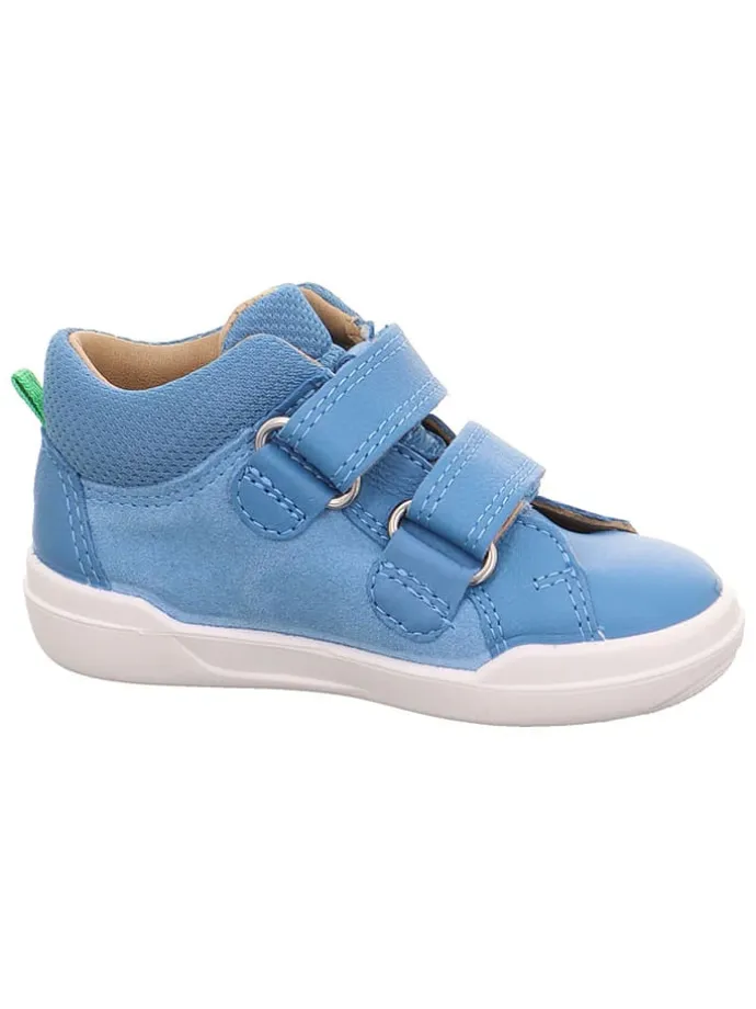 Skórzane buty barefoot "Superfree" w kolorze niebieskim
