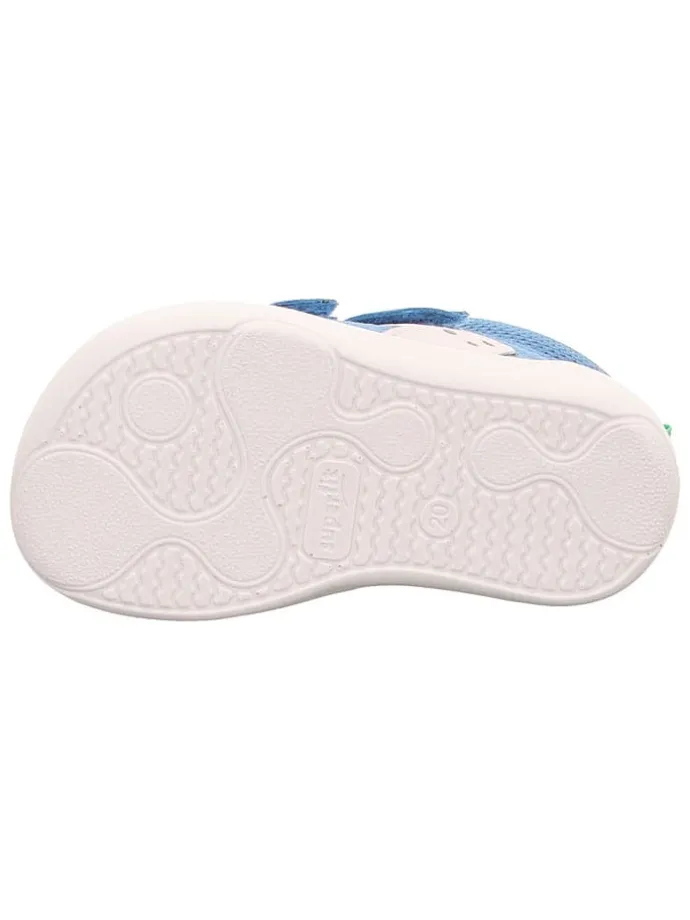 Skórzane buty barefoot "Superfree" w kolorze niebieskim
