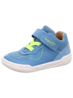 Skórzane buty barefoot "Superfree" w kolorze błękitnym