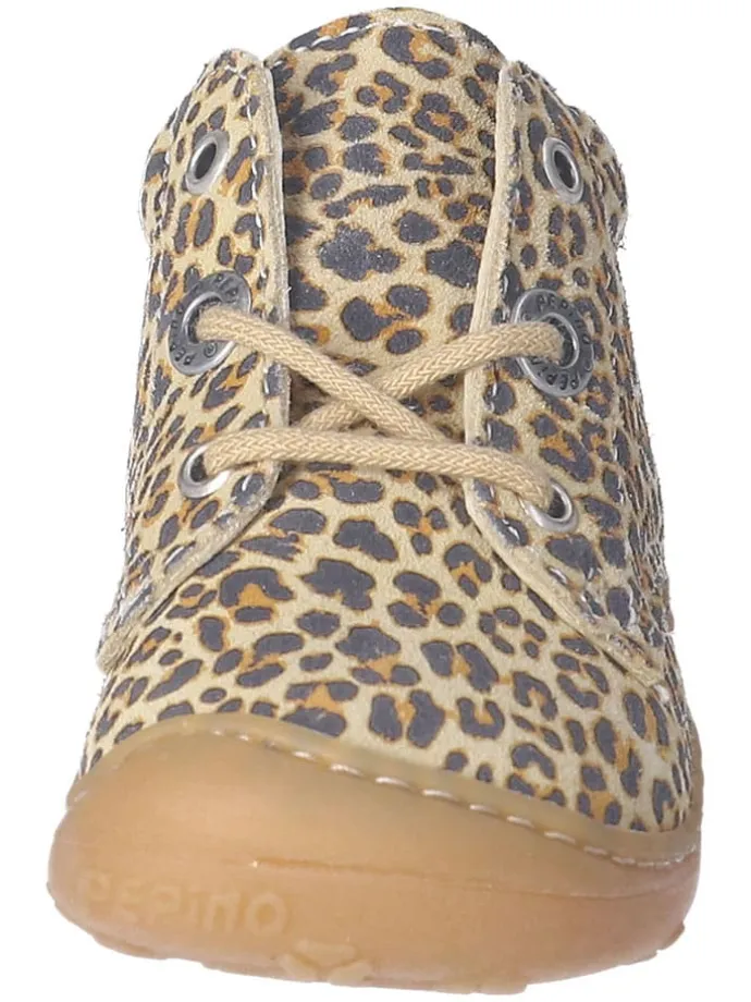 Skórzane buty "Dots" w kolorze beżowo-brązowym do nauki chodzenia
