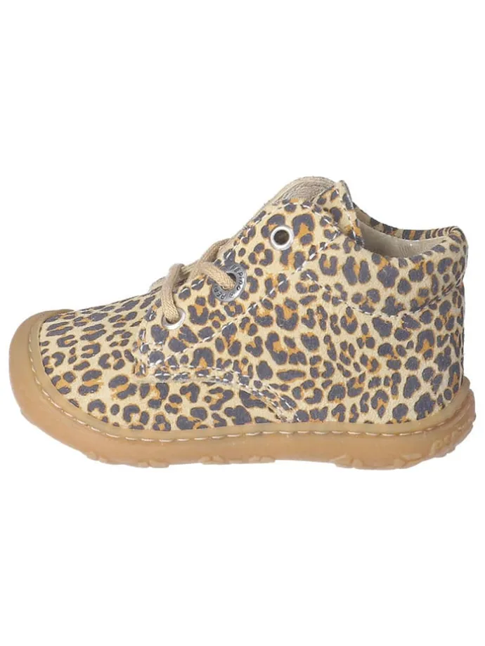 Skórzane buty "Dots" w kolorze beżowo-brązowym do nauki chodzenia