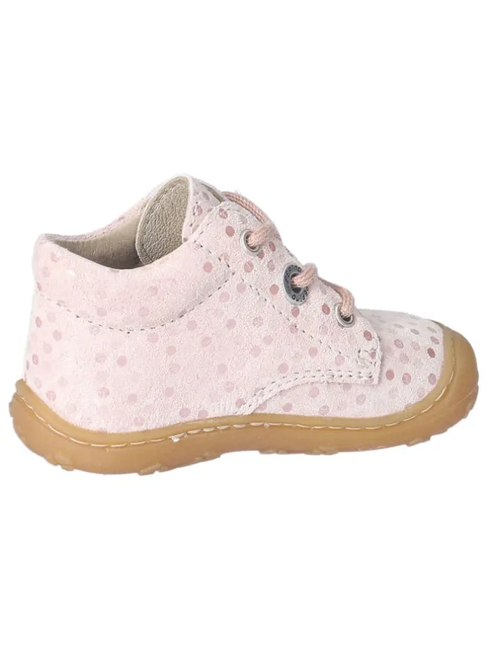 Skórzane buty "Dots" w kolorze jasnoróżowym do nauki chodzenia