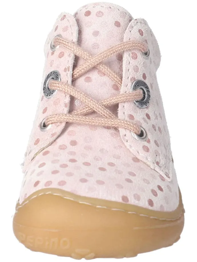 Skórzane buty "Dots" w kolorze jasnoróżowym do nauki chodzenia