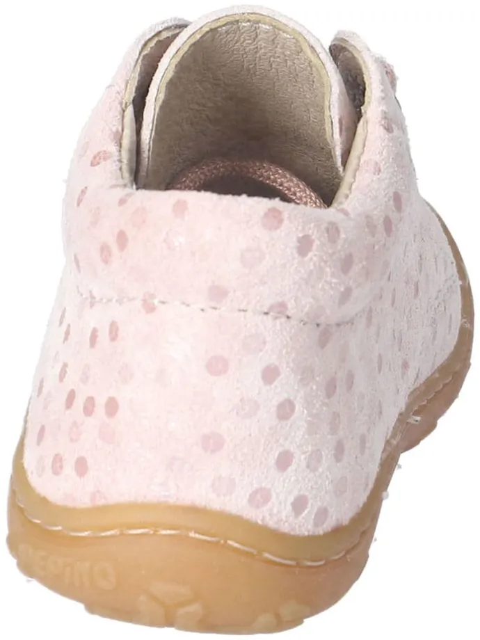 Skórzane buty "Dots" w kolorze jasnoróżowym do nauki chodzenia