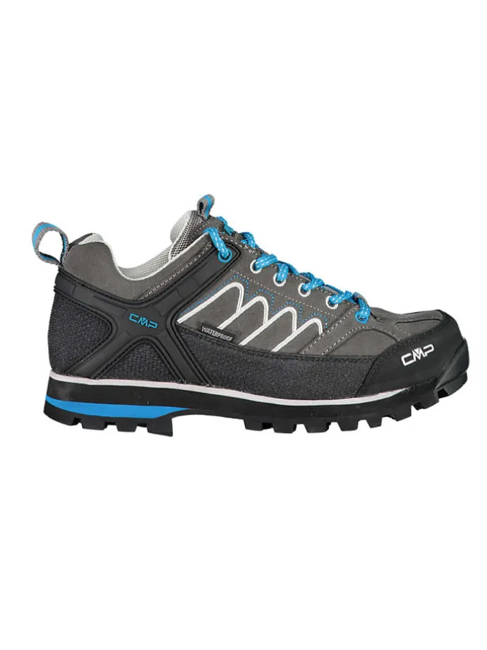 Skórzane buty trekkingowe "Moon" w kolorze szaro-niebiesko-czarnym