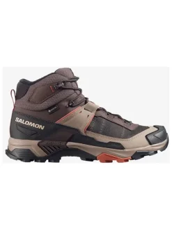 Skórzane buty trekkingowe "X ULTRA 5 MID GTX" w kolorze beżowo-brązowym