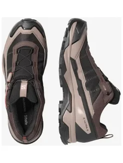 Skórzane buty turystyczne "X ULTRA 5 GTX" w kolorze antracytowo-fioletowo-beżowym