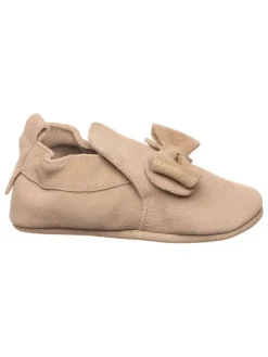 Skórzane buty w kolorze beżowym do raczkowania