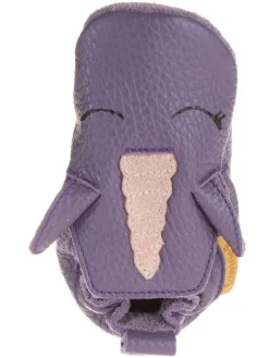 Skórzane buty w kolorze fioletowym do raczkowania