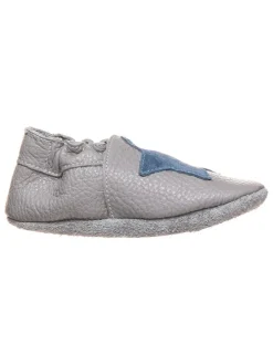 Skórzane buty w kolorze jasnoszarym do raczkowania