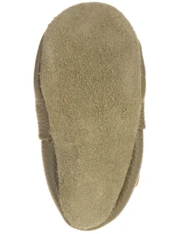 Skórzane buty w kolorze khaki do raczkowania