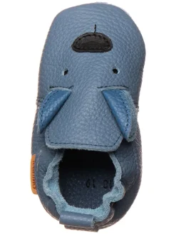 Skórzane buty w kolorze niebieskim do raczkowania