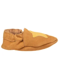 Skórzane buty w kolorze pomarańczowym do raczkowania