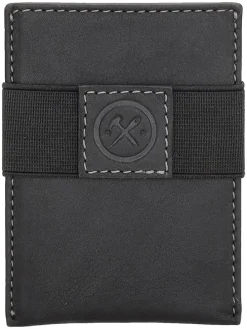 Skórzane etui "Japura" w kolorze czarnym na karty - 7 x 9,5 x 0,5 cm