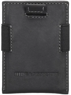 Skórzane etui "Japura" w kolorze czarnym na karty - 7 x 9,5 x 0,5 cm