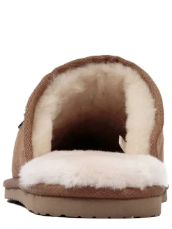 Skórzane kapcie w kolorze brązowym