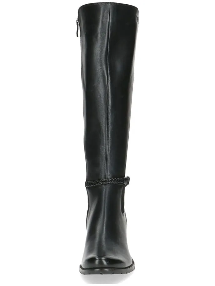 Skórzane kozaki w kolorze czarnym