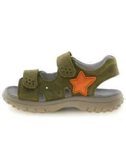 Skórzane sandały w kolorze khaki
