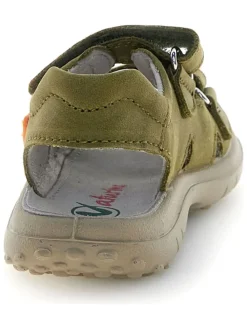 Skórzane sandały w kolorze khaki