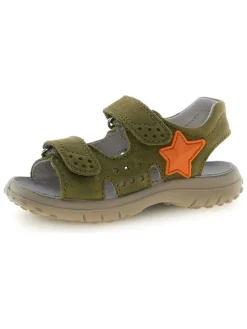 Skórzane sandały w kolorze khaki