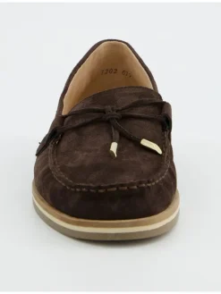 Skórzane slippersy w kolorze brązowym