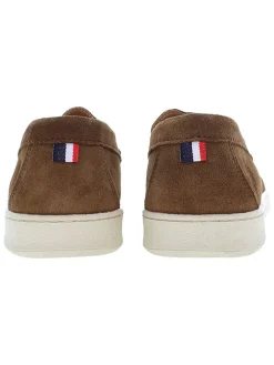 Skórzane slippersy w kolorze brązowym