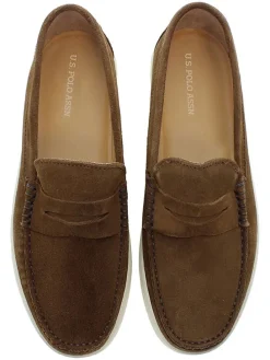 Skórzane slippersy w kolorze brązowym