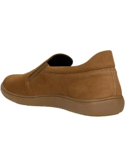 Skórzane slippersy w kolorze jasnobrązowym