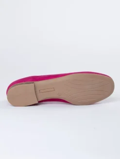 Skórzane slippersy w kolorze różowo-pomarańczowym