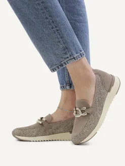 Skórzane slippersy w kolorze szarobrązowym
