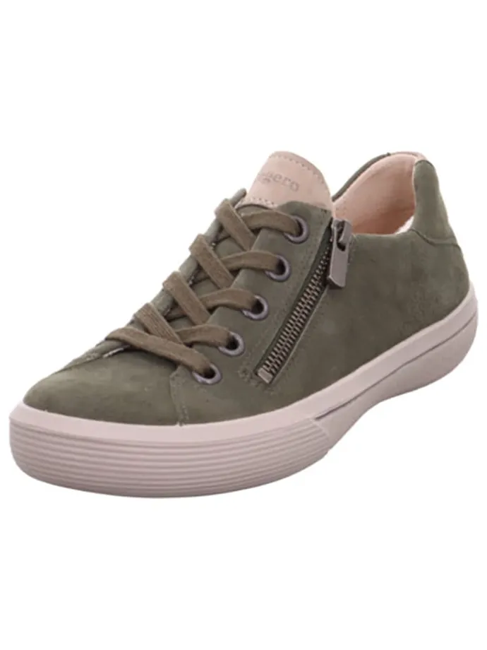 Skórzane sneakersy "Fresh" w kolorze khaki
