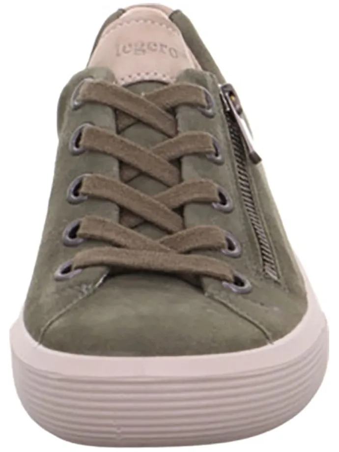 Skórzane sneakersy "Fresh" w kolorze khaki