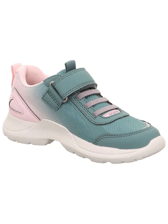 Skórzane sneakersy "Rush" w kolorze jasnoróżowo-zielonym