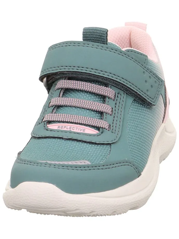 Skórzane sneakersy "Rush" w kolorze jasnoróżowo-zielonym