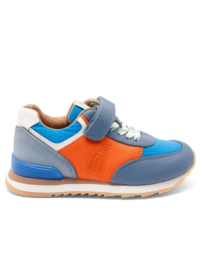 Skórzane sneakersy "Walde" w kolorze niebiesko-pomarańczowym