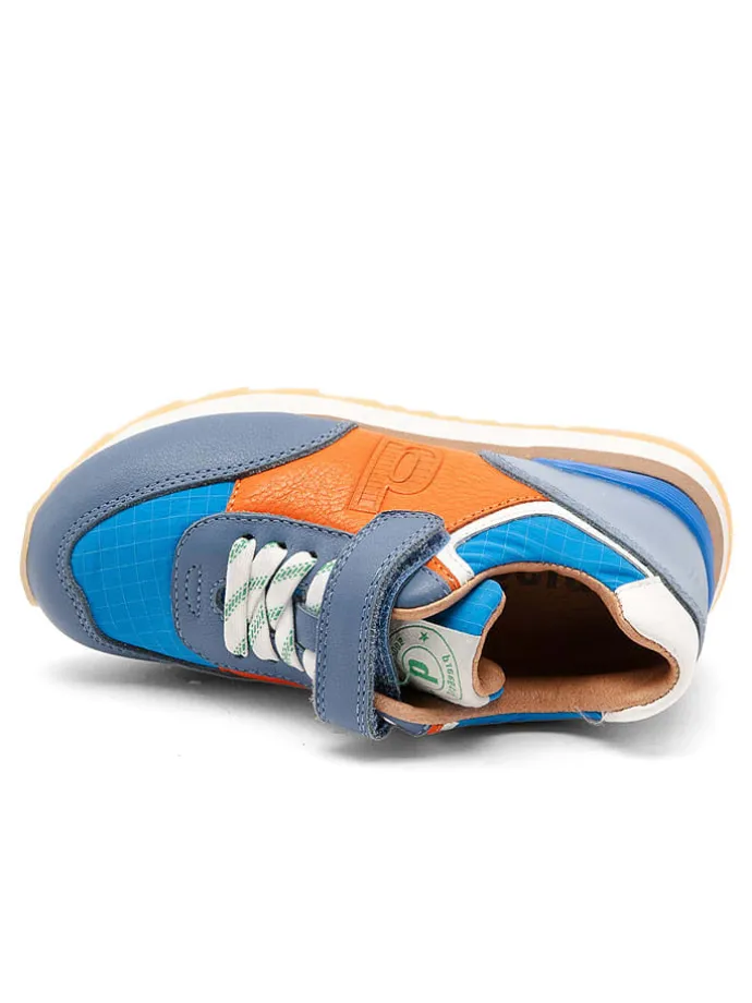 Skórzane sneakersy "Walde" w kolorze niebiesko-pomarańczowym