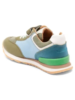 Skórzane sneakersy "Walde" w kolorze oliwkowo-błękitnym