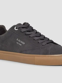 Skórzane sneakersy w kolorze antracytowym