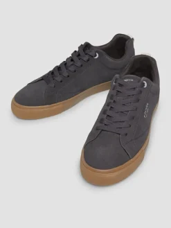 Skórzane sneakersy w kolorze antracytowym