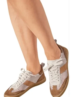 Skórzane sneakersy w kolorze biało-jasnobrązowym