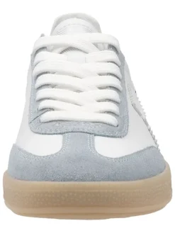 Skórzane sneakersy w kolorze biało-błękitnym
