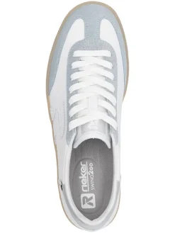 Skórzane sneakersy w kolorze biało-błękitnym